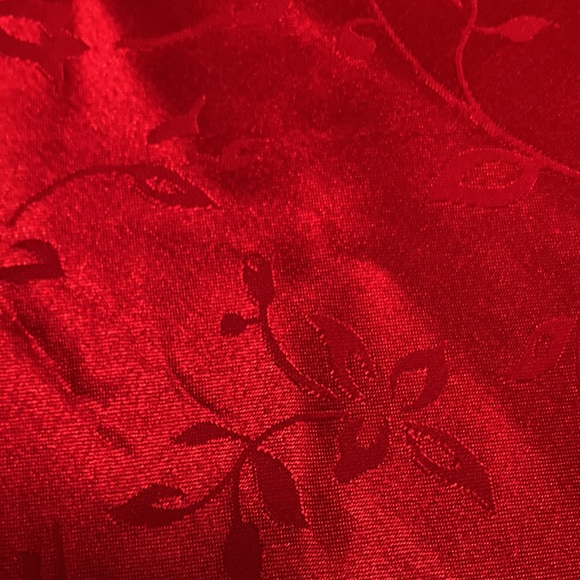 Fringed fabric tablecloth. 50” x  68” - Picture 2 of 3